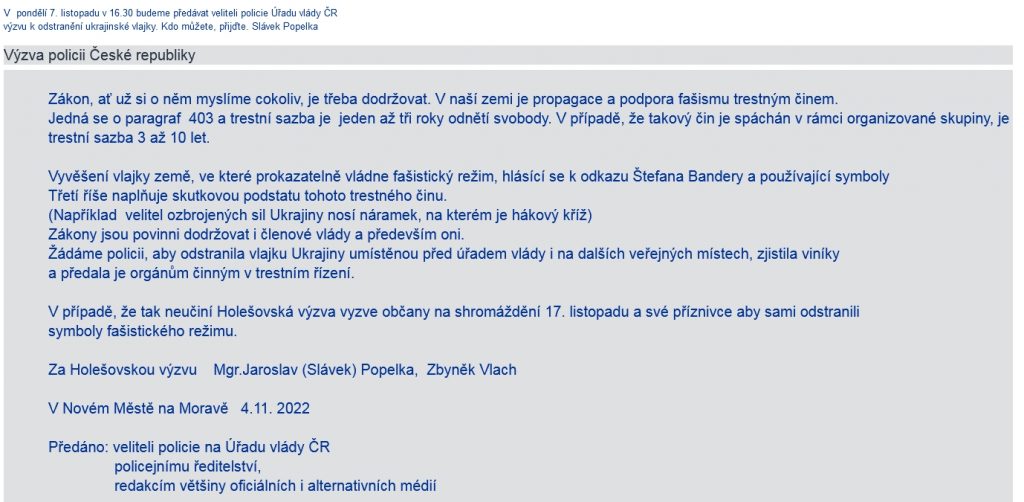 Zprávy z domova a ze zahraničí na národní notě.
Odstranění vlajky Ukrajiny v ČR
Rada národní obnovy - Tisková konference 4.11.2022
Studio CS